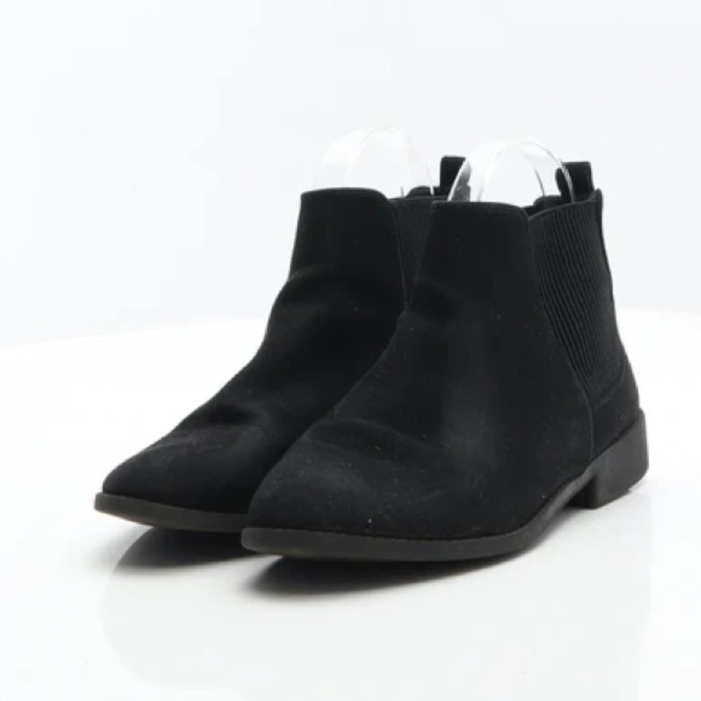 Primark Faux Suede Black Ankle Boots